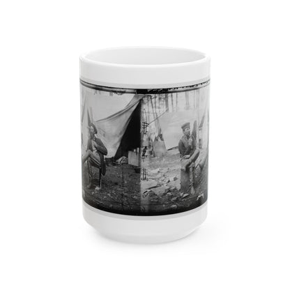 Brandy Station, Virginia. Discussing The Probilities Of The Next Move (U.S. Civil War) White Coffee Mug-15oz-The Sticker Space