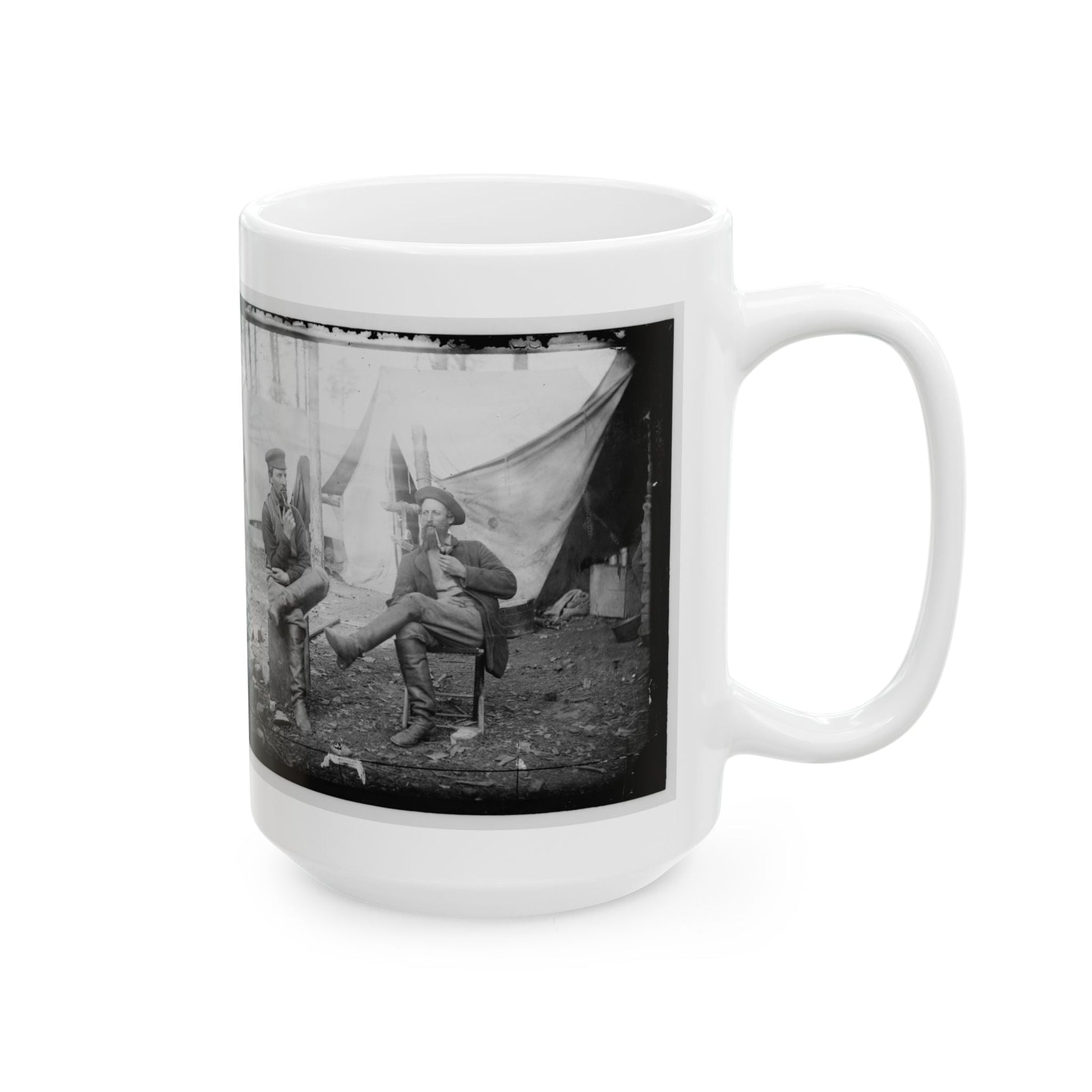 Brandy Station, Virginia. Discussing The Probilities Of The Next Move (U.S. Civil War) White Coffee Mug-The Sticker Space