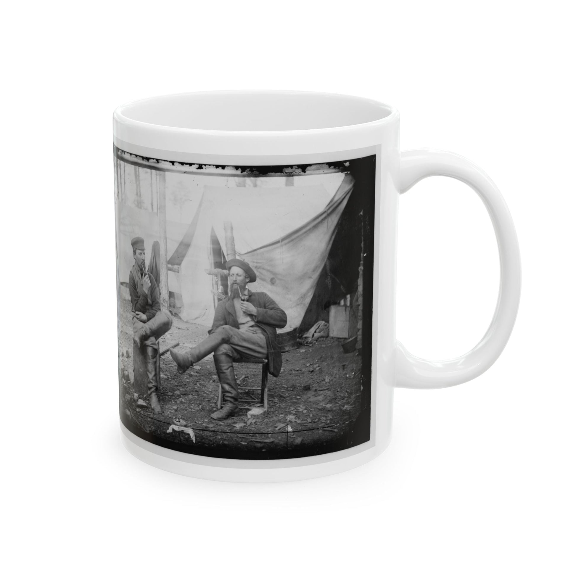 Brandy Station, Virginia. Discussing The Probilities Of The Next Move (U.S. Civil War) White Coffee Mug-The Sticker Space