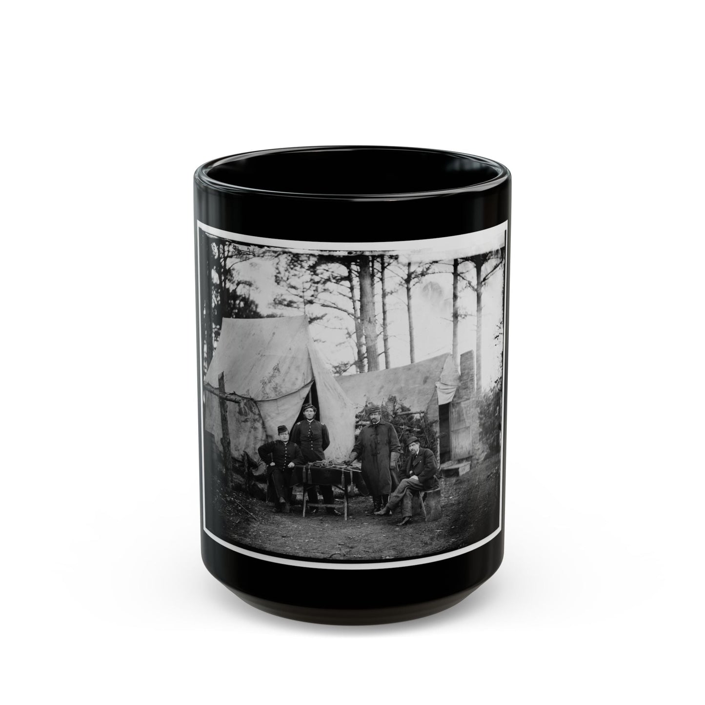 Brandy Station, Virginia. Group Of Officers, Headquarters, Army Of The Potomac (U.S. Civil War) Black Coffee Mug