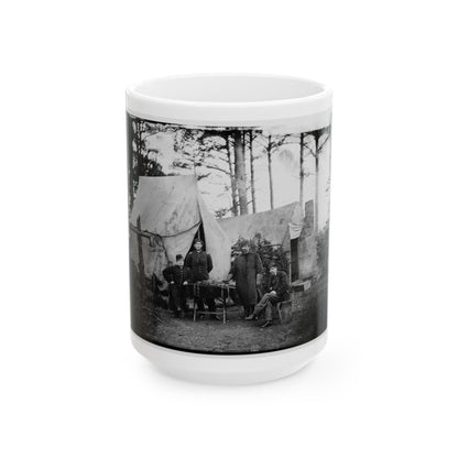 Brandy Station, Virginia. Group Of Officers, Headquarters, Army Of The Potomac (U.S. Civil War) White Coffee Mug