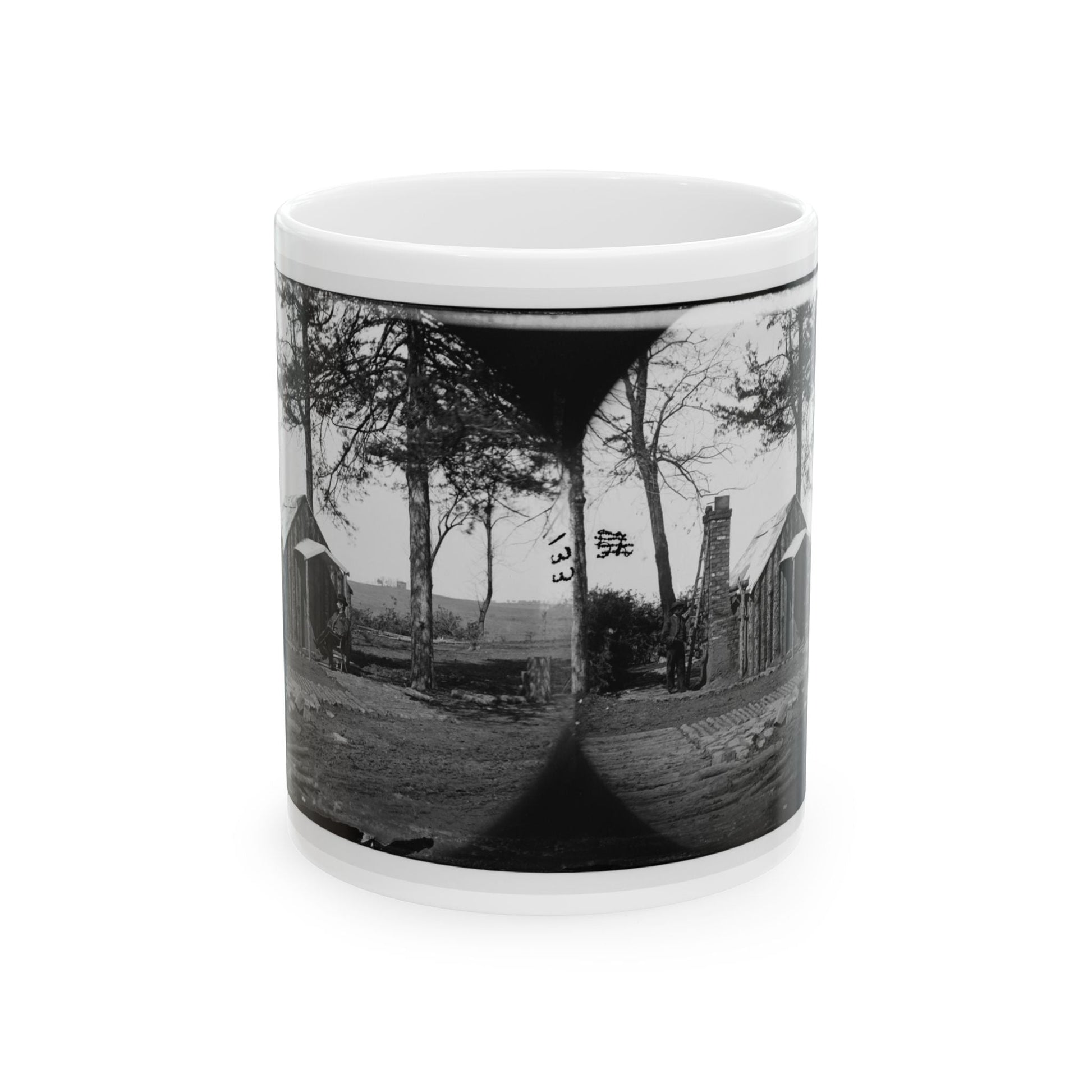 Brandy Station, Virginia. Specimen Of Officers Quarters. Army Of The Potomac (U.S. Civil War) White Coffee Mug-11oz-The Sticker Space