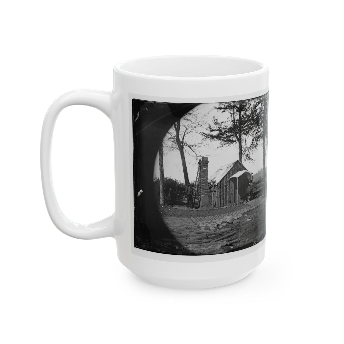 Brandy Station, Virginia. Specimen Of Officers Quarters. Army Of The Potomac (U.S. Civil War) White Coffee Mug-The Sticker Space