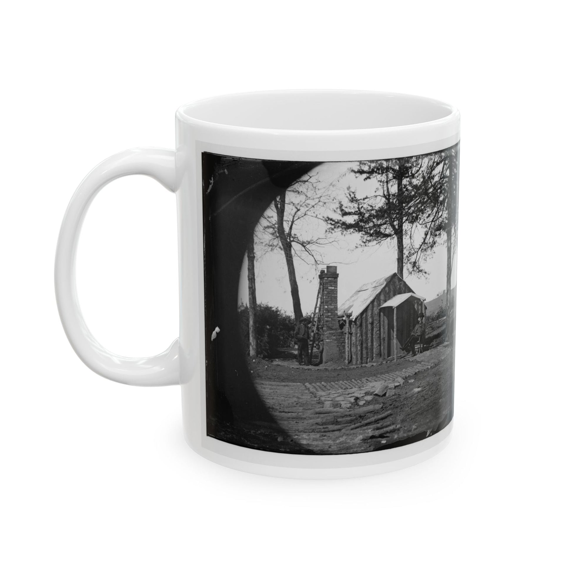 Brandy Station, Virginia. Specimen Of Officers Quarters. Army Of The Potomac (U.S. Civil War) White Coffee Mug-The Sticker Space