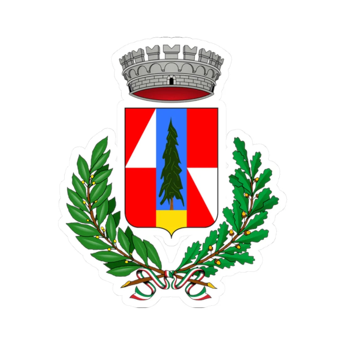 Branzi-Stemma (Italy) (Coat of Arms) STICKER Vinyl Kiss-Cut Decal 2 Inch White - The Sticker Space