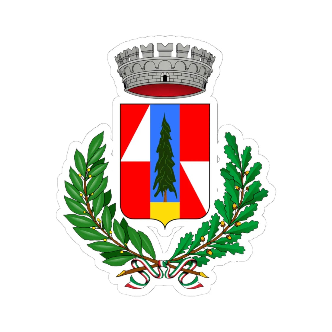 Branzi-Stemma (Italy) (Coat of Arms) STICKER Vinyl Kiss-Cut Decal 4 Inch White - The Sticker Space