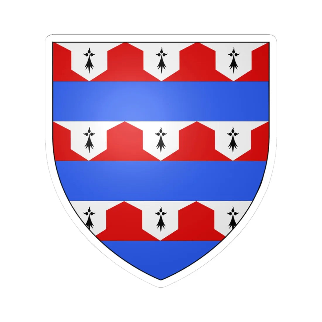 Braose (England) (Coat of Arms) STICKER Vinyl Kiss-Cut Decal 3 Inch White - The Sticker Space