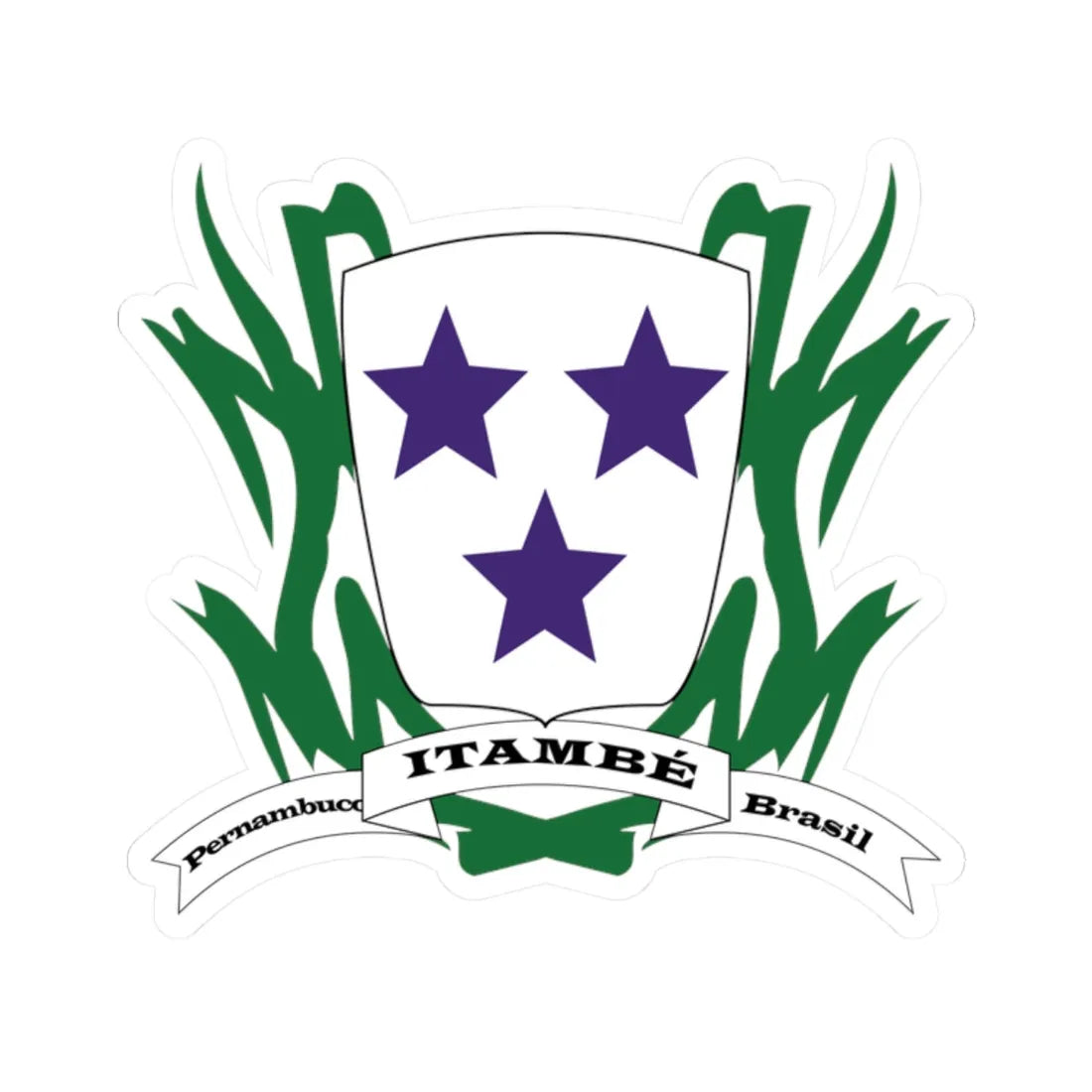 Brasao Armas Itambé-PE (Brazil) (Coat of Arms) STICKER Vinyl Kiss-Cut Decal 2 Inch White - The Sticker Space