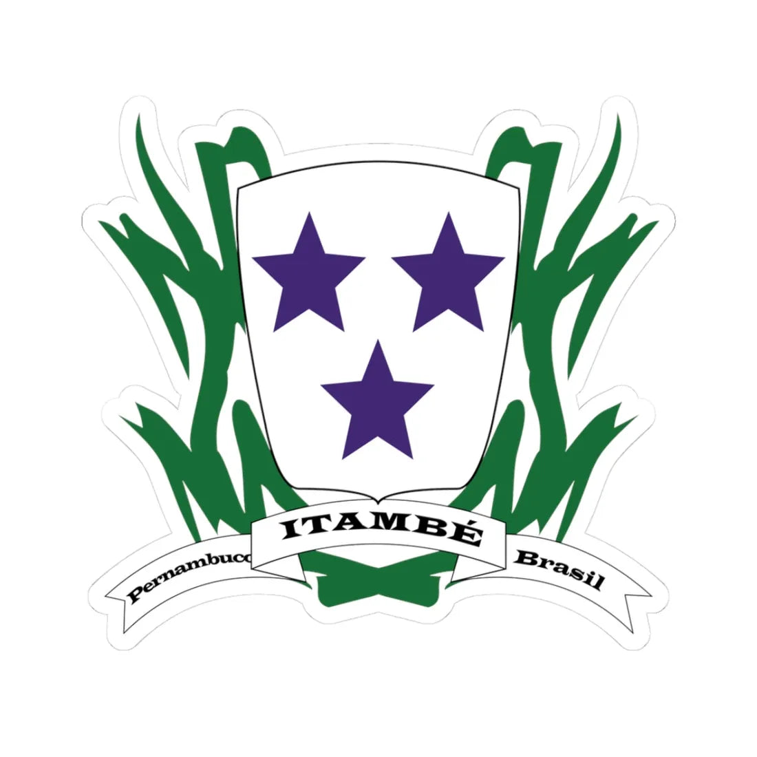 Brasao Armas Itambé-PE (Brazil) (Coat of Arms) STICKER Vinyl Kiss-Cut Decal 3 Inch White - The Sticker Space
