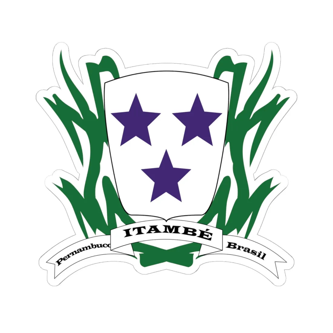 Brasao Armas Itambé-PE (Brazil) (Coat of Arms) STICKER Vinyl Kiss-Cut Decal 6 Inch White - The Sticker Space