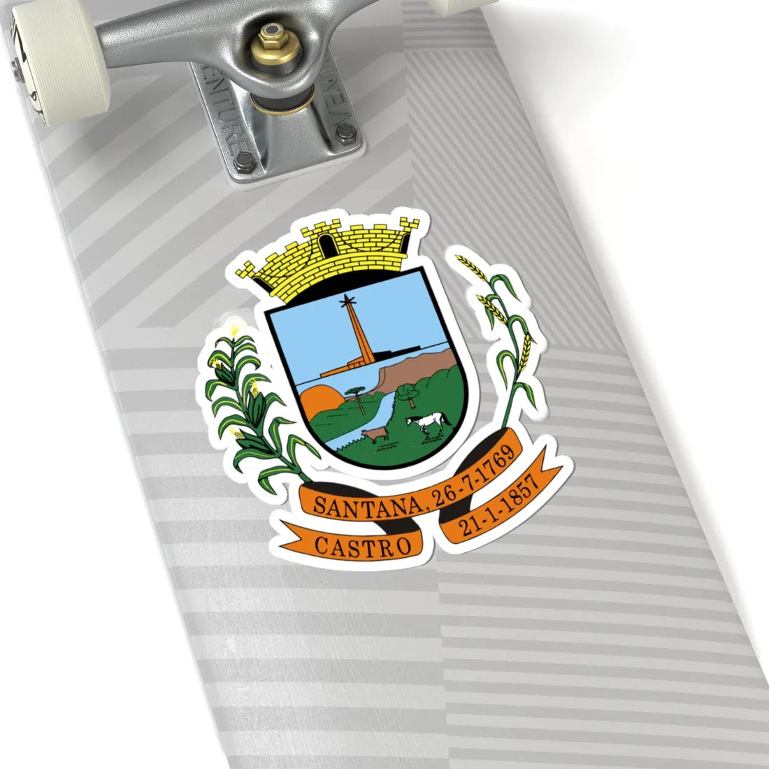 Brasao Castro Parana Brasil (Brazil) (Coat of Arms) STICKER Vinyl Kiss-Cut Decal - The Sticker Space