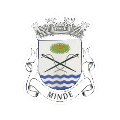 Brasao de Minde cop (Portugal) (Coat of Arms) STICKER Vinyl Kiss-Cut Decal 3 Inch White - The Sticker Space
