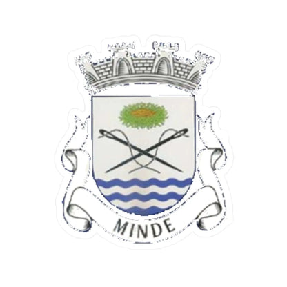 Brasao de Minde cop (Portugal) (Coat of Arms) STICKER Vinyl Kiss-Cut Decal 6 Inch White - The Sticker Space