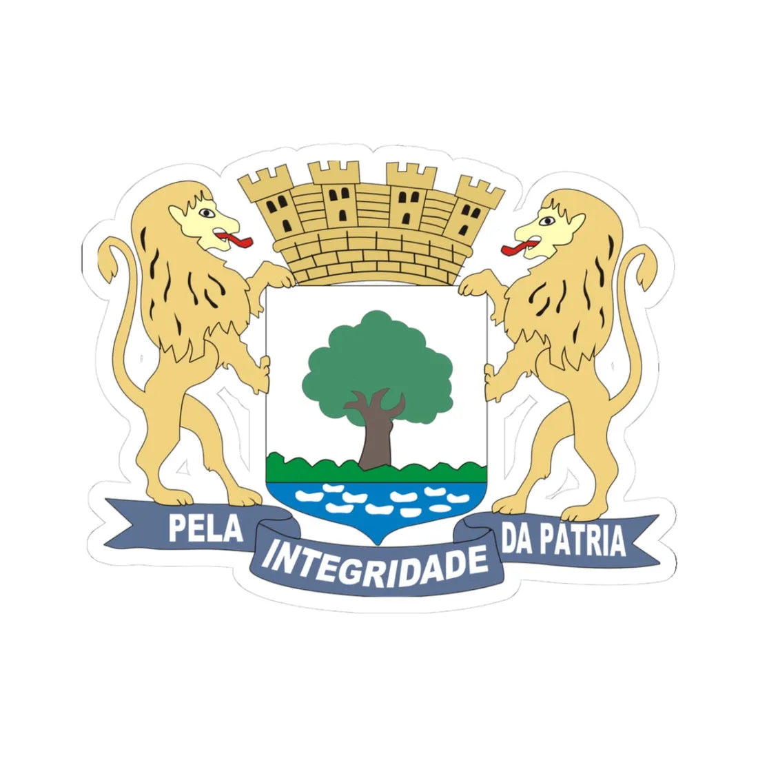 Brasao JaboataodosGuararapes Pernambuco Brasil (Brazil) (Coat of Arms) STICKER Vinyl Kiss-Cut Decal 3 Inch White - The Sticker Space