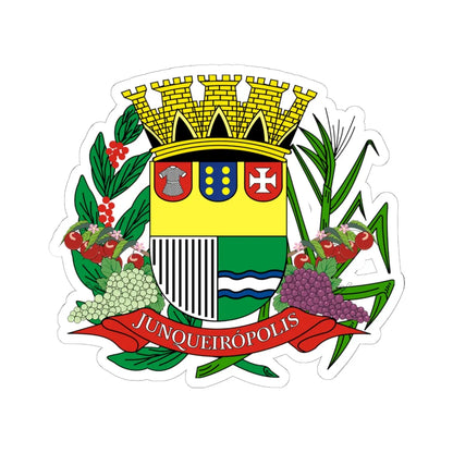 Brasao Junqueiropolis SaoPaulo Brasil (Brazil) (Coat of Arms) STICKER Vinyl Kiss-Cut Decal 6 Inch White - The Sticker Space