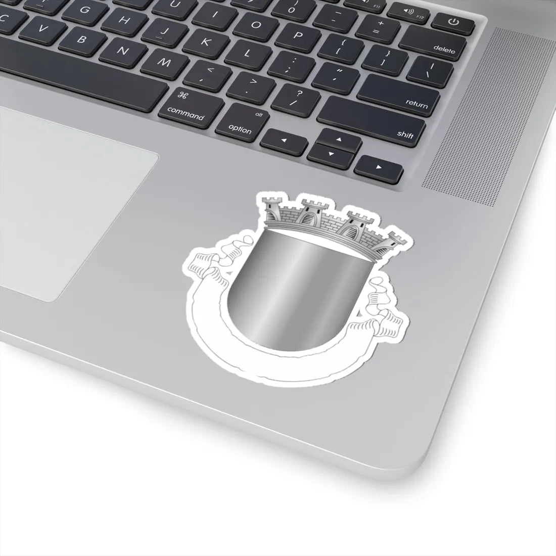 Brasao vila vazio esc cinza2 (Portugal) (Coat of Arms) STICKER Vinyl Kiss-Cut Decal - The Sticker Space