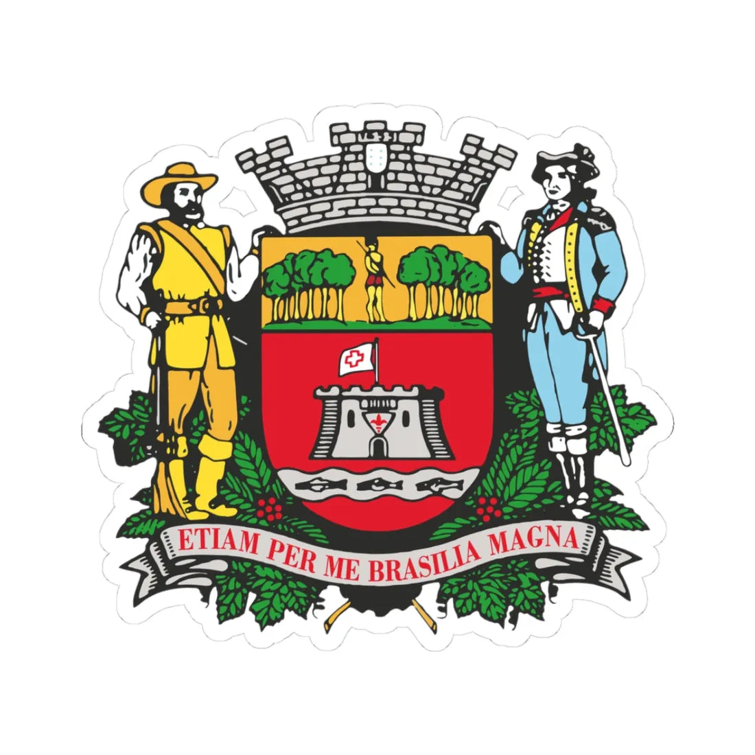 BrasaoJundiai (Brazil) (Coat of Arms) STICKER Vinyl Kiss-Cut Decal 3 Inch White - The Sticker Space