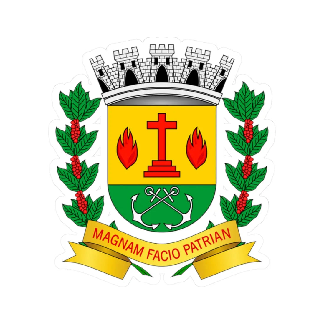 BrasaoNuporanga (Brazil) (Coat of Arms) STICKER Vinyl Kiss-Cut Decal 2 Inch White - The Sticker Space