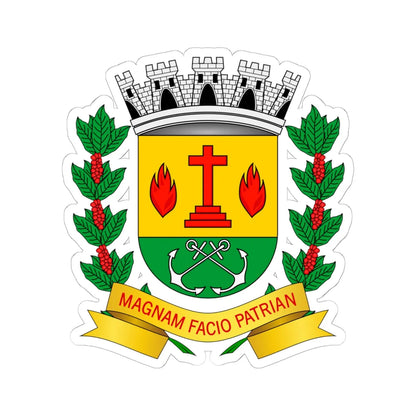 BrasaoNuporanga (Brazil) (Coat of Arms) STICKER Vinyl Kiss-Cut Decal 6 Inch White - The Sticker Space