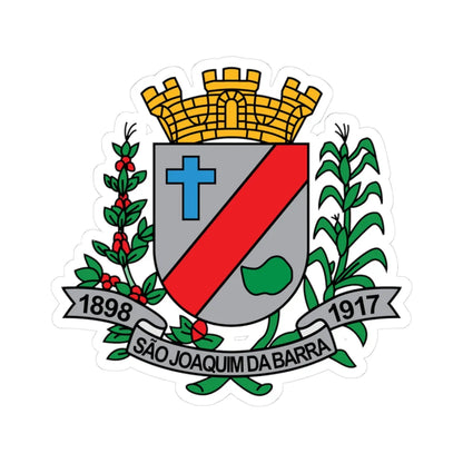 BrasaoSaoJoaquimDaBarra (Brazil) (Coat of Arms) STICKER Vinyl Kiss-Cut Decal 3 Inch White - The Sticker Space