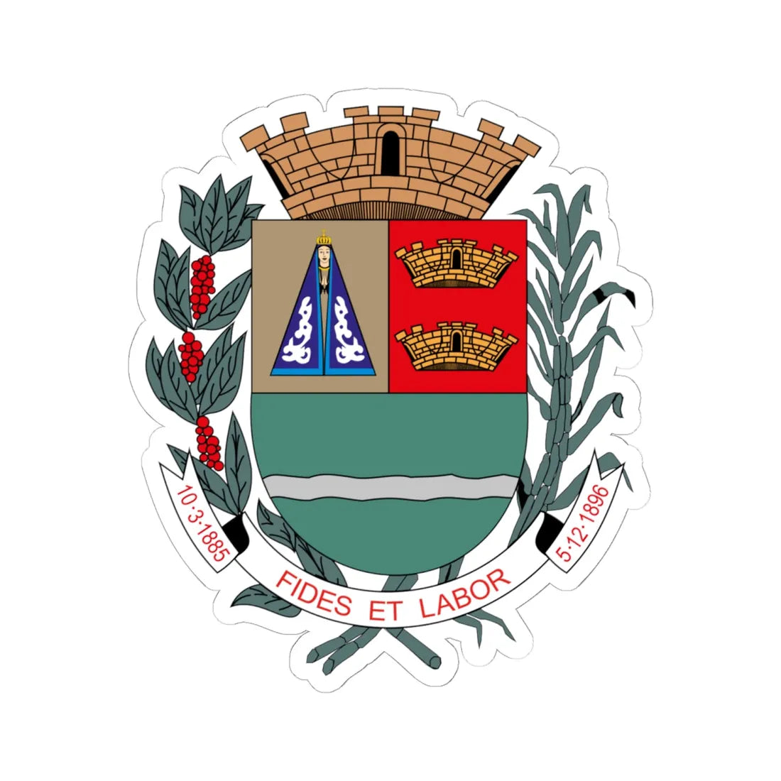 BrasaoSertaozinhoSP (Brazil) (Coat of Arms) STICKER Vinyl Kiss-Cut Decal - The Sticker Space