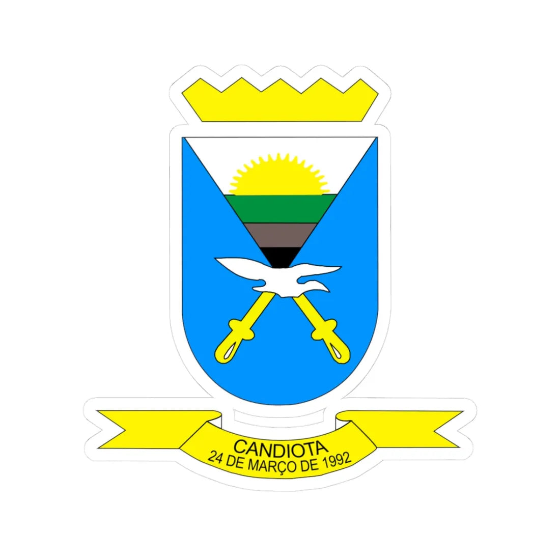 Brasão candiota rs brasil (Brazil) (Coat of Arms) STICKER Vinyl Kiss-Cut Decal 3 Inch White - The Sticker Space