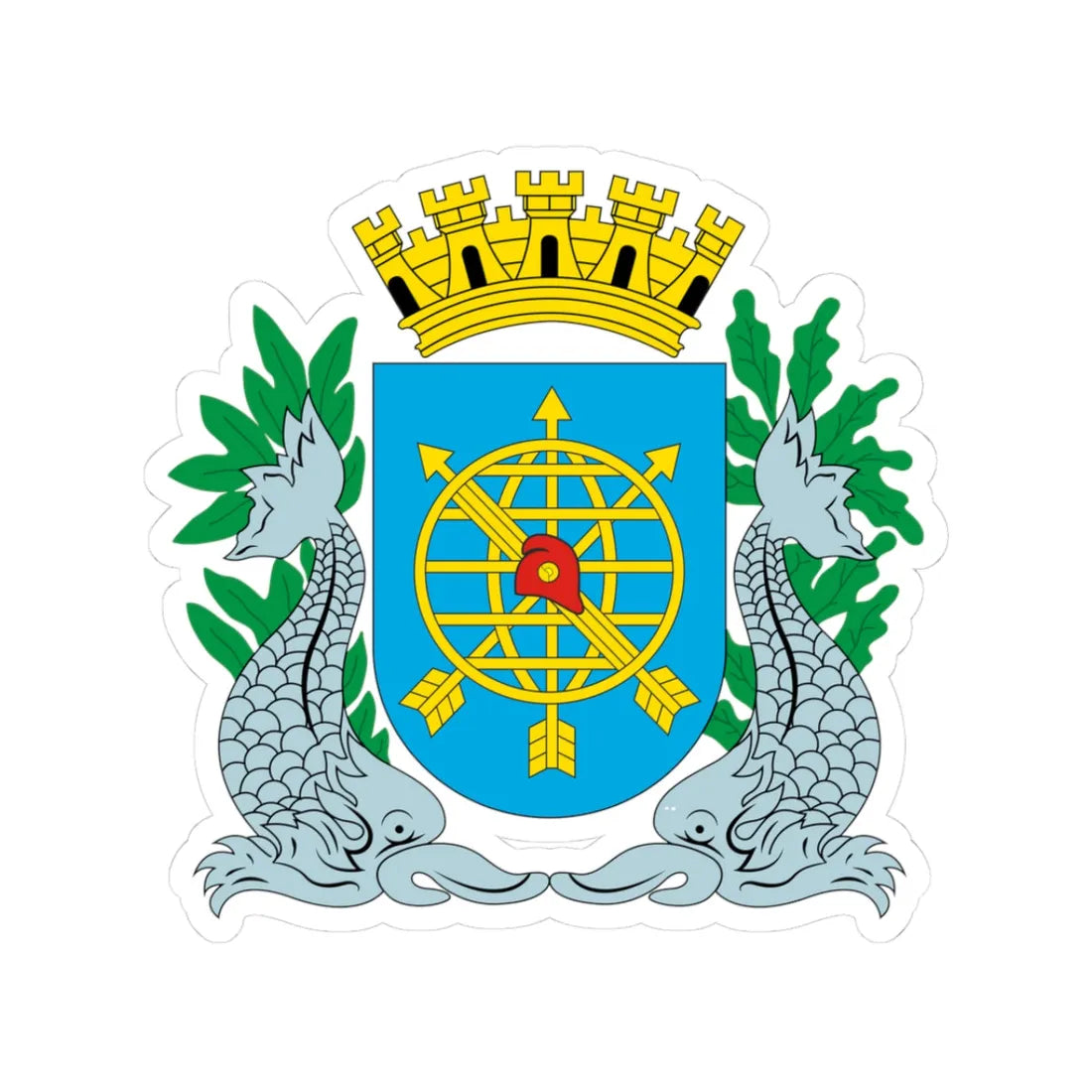 Brasão da cidade do Rio de Janeiro (Brazil) (Coat of Arms) STICKER Vinyl Kiss-Cut Decal 3 Inch White - The Sticker Space