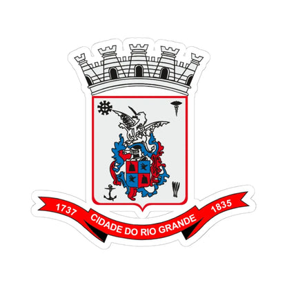 Brasão da Cidade do Rio Grande (Brazil) (Coat of Arms) STICKER Vinyl Kiss-Cut Decal 6 Inch White - The Sticker Space