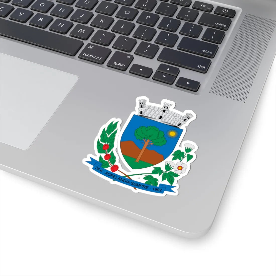 Brasão de Acrelândia - AC (Brazil) (Coat of Arms) STICKER Vinyl Kiss-Cut Decal - The Sticker Space