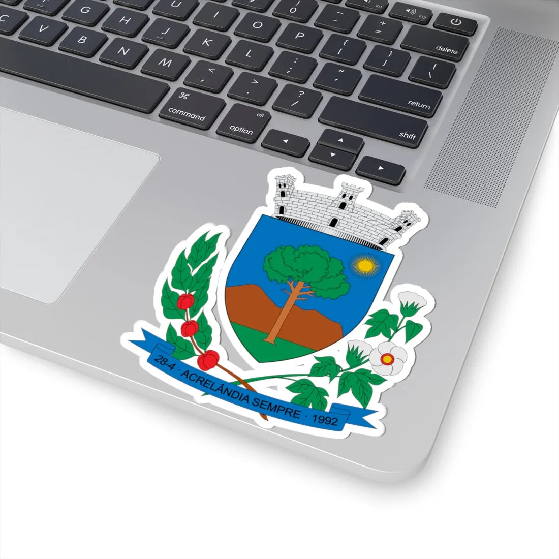 Brasão de Acrelândia - AC (Brazil) (Coat of Arms) STICKER Vinyl Kiss-Cut Decal - The Sticker Space