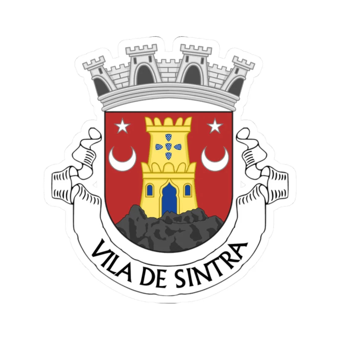 Brasão de Armas de Sintra (Coat of Arms) STICKER Vinyl Kiss-Cut Decal 2 Inch White - The Sticker Space