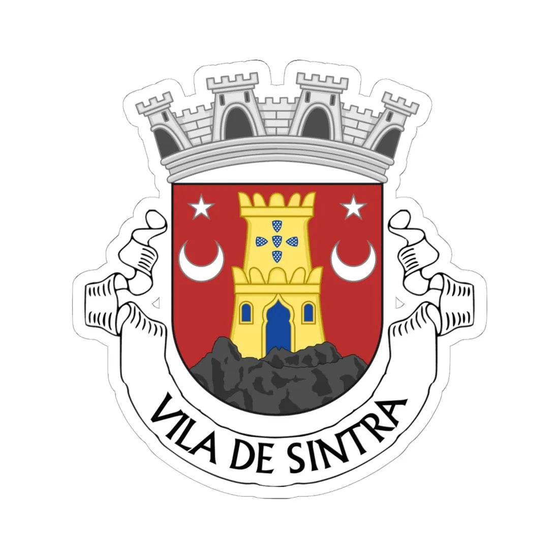 Brasão de Armas de Sintra (Coat of Arms) STICKER Vinyl Kiss-Cut Decal 6 Inch White - The Sticker Space