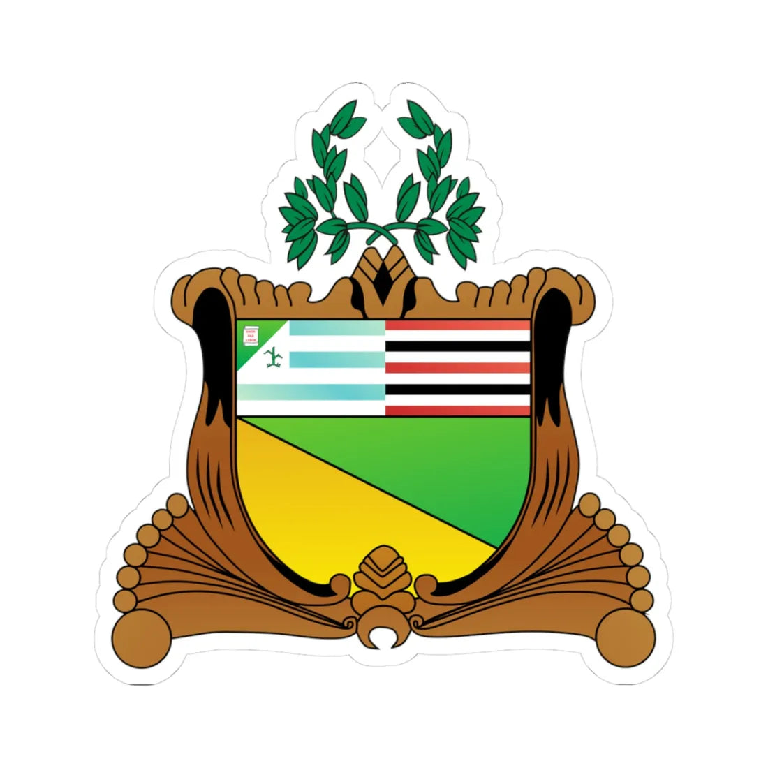 Brasão-de-armas-do-município-de-Coelho-Neto (Brazil) (Coat of Arms) STICKER Vinyl Kiss-Cut Decal 3 Inch White - The Sticker Space