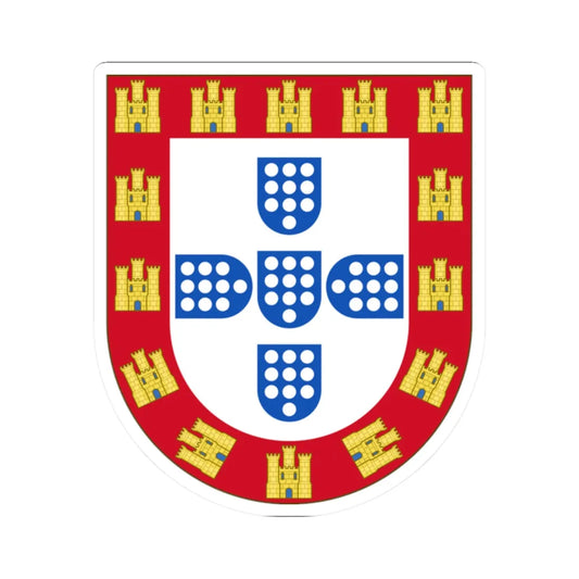 Brasão de armas do reino de Portugal 1247 (Portugal) (Coat of Arms) STICKER Vinyl Kiss-Cut Decal 2 Inch White - The Sticker Space