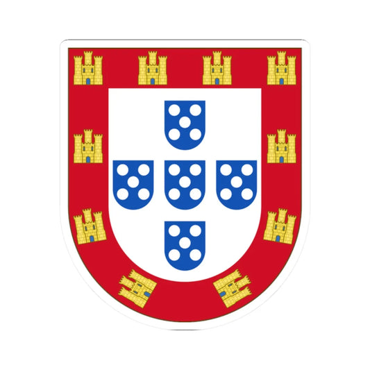 Brasão de armas do reino de Portugal 1481 (Portugal) (Coat of Arms) STICKER Vinyl Kiss-Cut Decal 2 Inch White - The Sticker Space