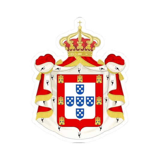 Brasão de armas do reino de Portugal (Portugal) (Coat of Arms) STICKER Vinyl Kiss-Cut Decal 2 Inch White - The Sticker Space
