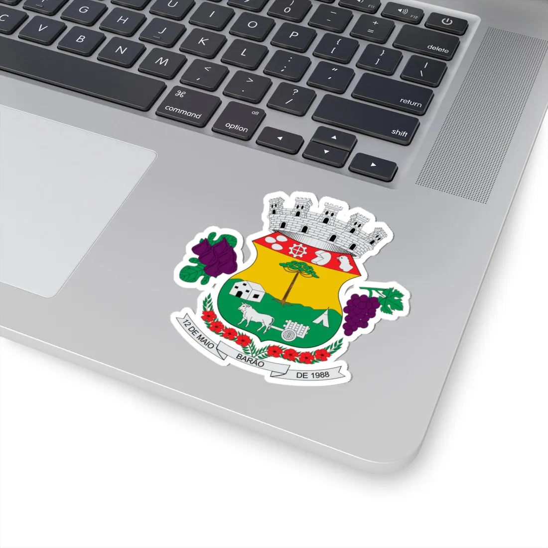 Brasão de Barão - RS (Brazil) (Coat of Arms) STICKER Vinyl Kiss-Cut Decal - The Sticker Space