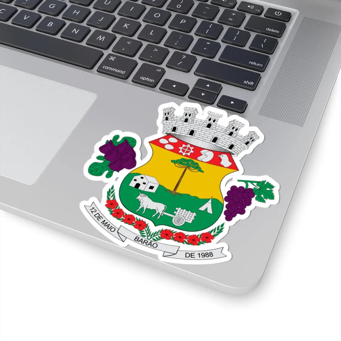 Brasão de Barão - RS (Brazil) (Coat of Arms) STICKER Vinyl Kiss-Cut Decal - The Sticker Space