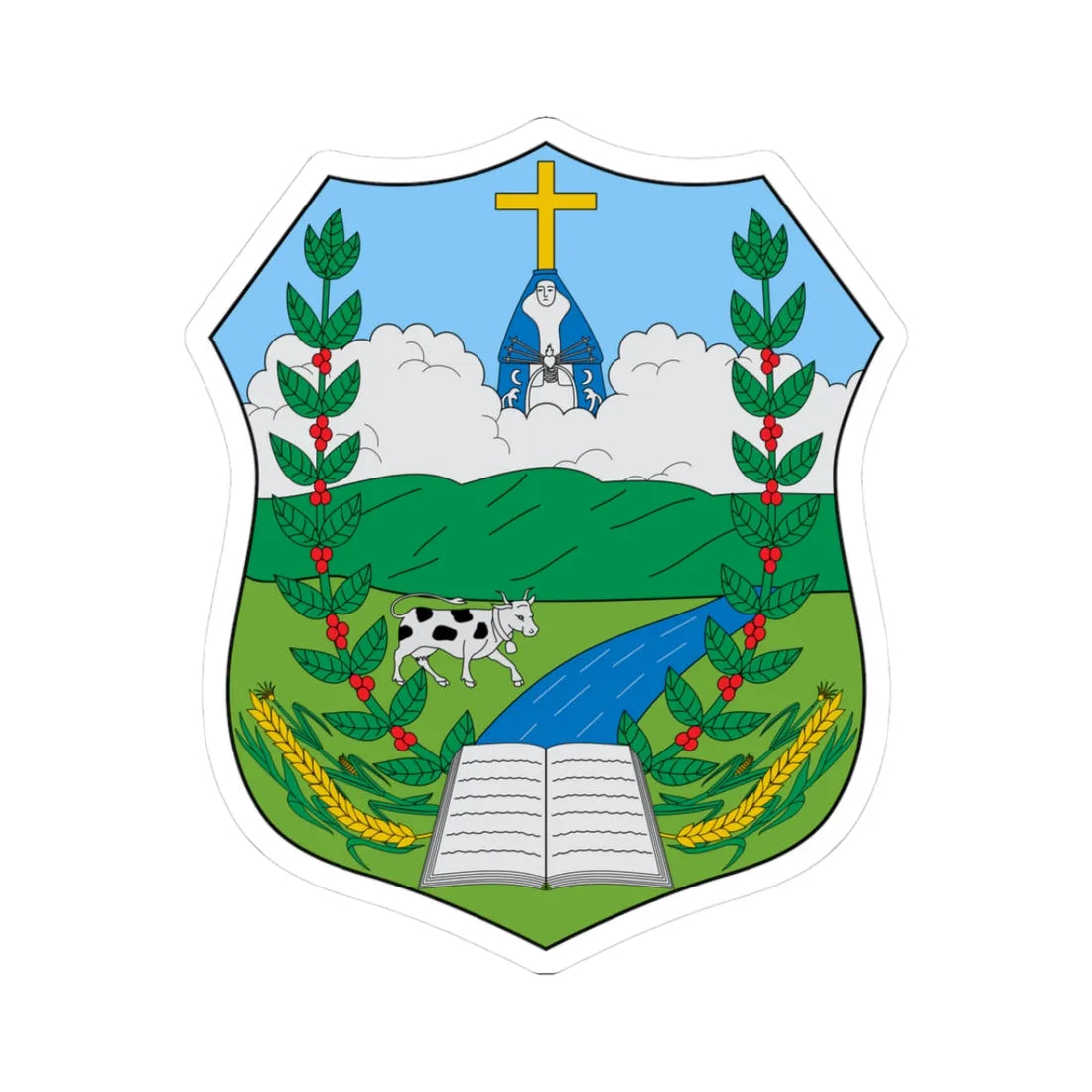 Brasão de Boa Esperança - MG (Brazil) (Coat of Arms) STICKER Vinyl Kiss-Cut Decal 3 Inch White - The Sticker Space