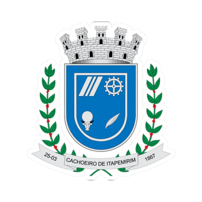 Brasão de Cachoeiro de Itapemirim - ES (Brazil) (Coat of Arms) STICKER Vinyl Kiss-Cut Decal 2 Inch White - The Sticker Space