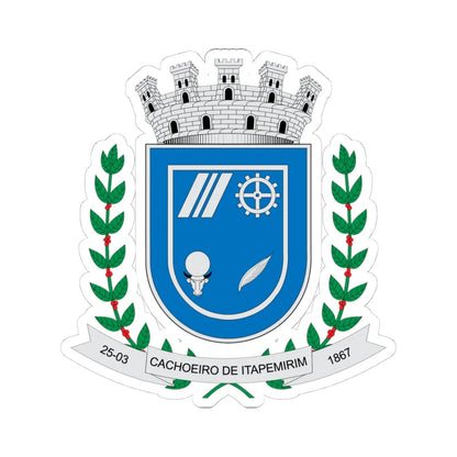 Brasão de Cachoeiro de Itapemirim - ES (Brazil) (Coat of Arms) STICKER Vinyl Kiss-Cut Decal 4 Inch White - The Sticker Space