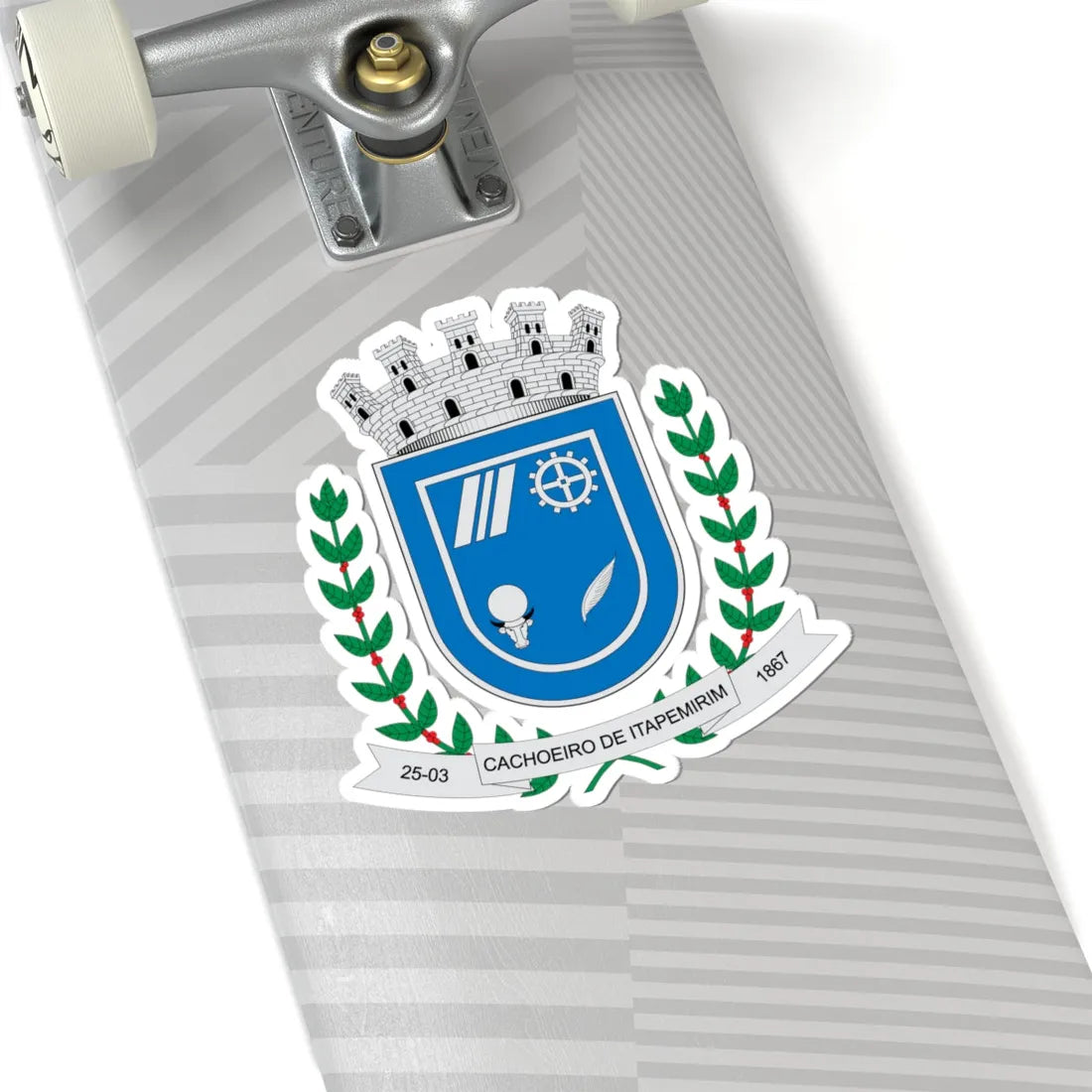Brasão de Cachoeiro de Itapemirim - ES (Brazil) (Coat of Arms) STICKER Vinyl Kiss-Cut Decal - The Sticker Space