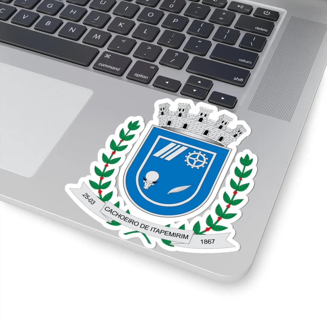 Brasão de Cachoeiro de Itapemirim - ES (Brazil) (Coat of Arms) STICKER Vinyl Kiss-Cut Decal - The Sticker Space
