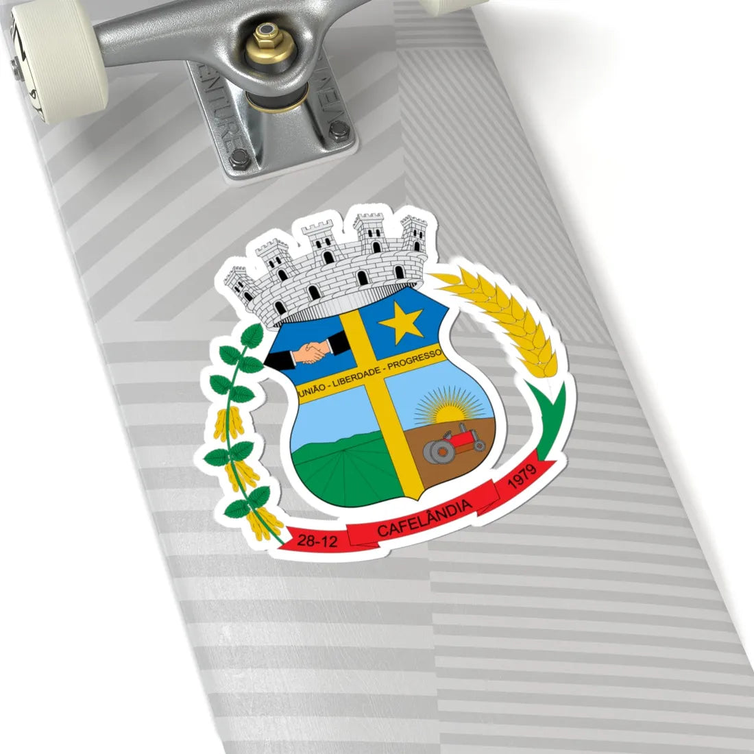 Brasão de Cafelândia - PR (Brazil) (Coat of Arms) STICKER Vinyl Kiss-Cut Decal - The Sticker Space