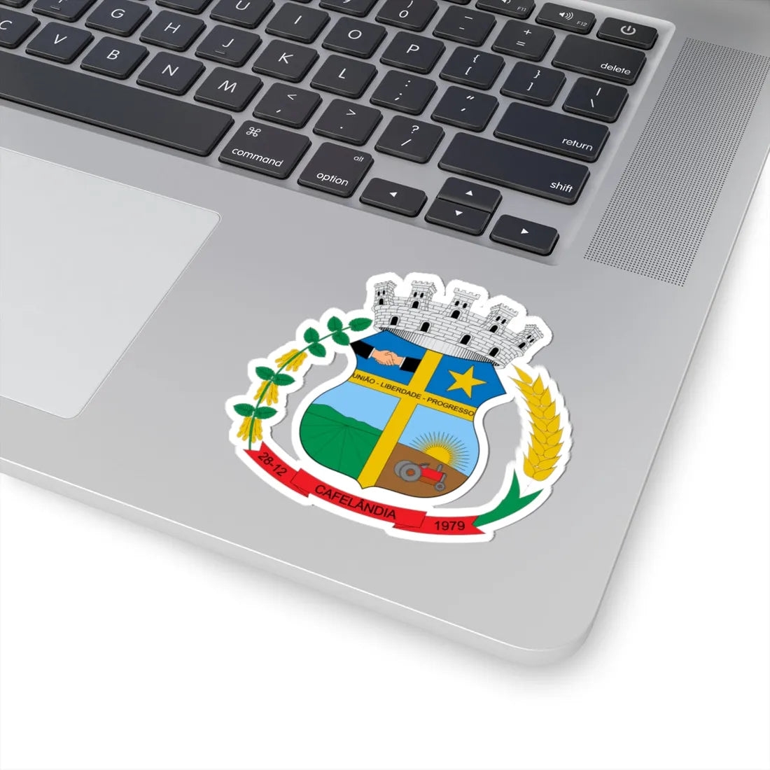 Brasão de Cafelândia - PR (Brazil) (Coat of Arms) STICKER Vinyl Kiss-Cut Decal - The Sticker Space