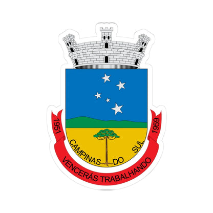 Brasão de Campinas do Sul - RS (Brazil) (Coat of Arms) STICKER Vinyl Kiss-Cut Decal 3 Inch White - The Sticker Space