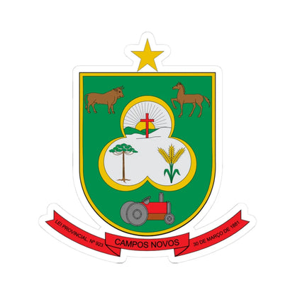 Brasão de Campos Novos - SC (Brazil) (Coat of Arms) STICKER Vinyl Kiss-Cut Decal 3 Inch White - The Sticker Space