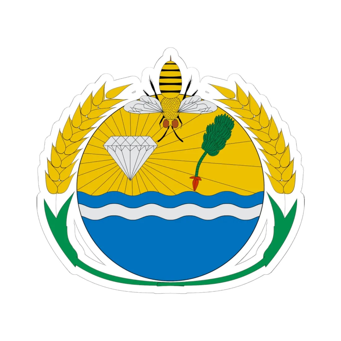 Brasão de Colméia - TO (Brazil) (Coat of Arms) STICKER Vinyl Kiss-Cut Decal 6 Inch White - The Sticker Space