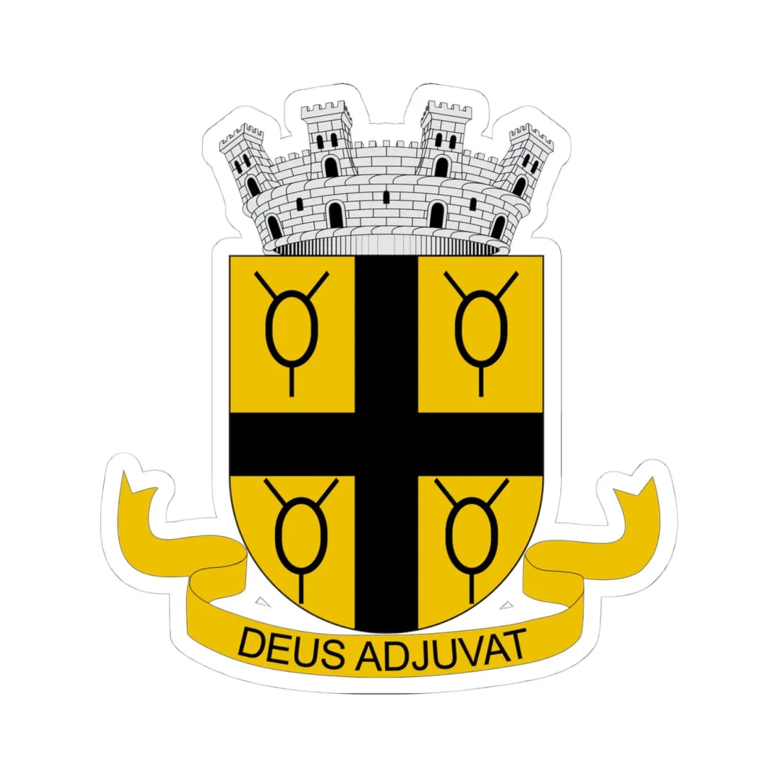 Brasão de Cruz das Almas - BA (Brazil) (Coat of Arms) STICKER Vinyl Kiss-Cut Decal 4 Inch White - The Sticker Space
