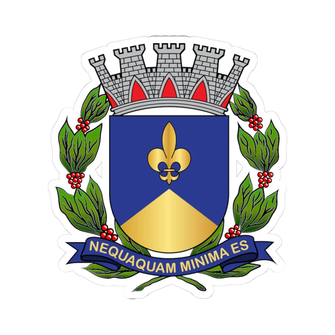 Brasão de Descalvado (Brazil) (Coat of Arms) STICKER Vinyl Kiss-Cut Decal 3 Inch White - The Sticker Space